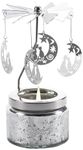 Lavault Rotary Candleholder - Spinning Candle Holder Carousel - Candle with Spinner Wheel - Sustainable Elegance & Soothing Scents - Ideal Home Decoration- Moon Cat (Silver)