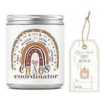 WATINC Chaos Coordinator Jar Candles Gifts, Lavender Scented Candle Funny Thank You Gift for Him Her, 32H Burning 10oz Natural Soy Wax Stress Relief Appreciation for Teacher Boss Coworker Women Men