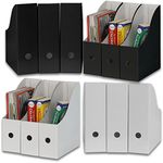 SimpleHouseware Premium Magazine Holder Organizer, 12 Pack, Black and White