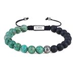 GAVU Hand-Braided African Turquoise Bracelet Matte Onyx Bracelet Yin Yang Bracelet for Men