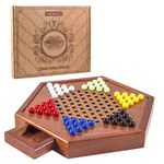 Amerous Wooden Chinese Checkers - 6 Years And Up