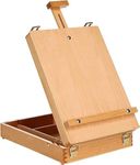 DARENYI Wooden Table Box Easel, Adjustable Easel Wood Table Sketch Box Easels, Portable Art Easel for Painting and Drawing