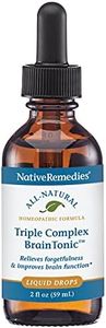 Native Remedies Triple Complex Brain Tonic - Natural Homeopathic Formula Relieves Forgetfulness, Mental Fatigue and Problems Concentrating - Supports Brain Function, Memory and Alertness - 59 mL