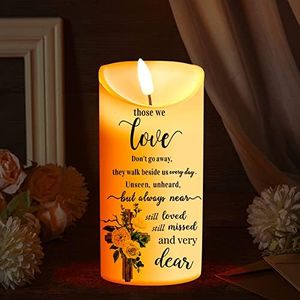 Memorial Candles Memorial Gifts LED Memorial Candles for Loss of Loved One Sympathy Flameless Candles Bereavement Gifts Battery Candles for Prayers (Bright Style, 3 x 6 Inch)