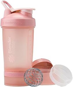 Blender Bottle Shaker Bottle with Pill Organizer and Storage for Protein Powder, ProStak System, 22-Ounce, Rose Pink