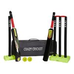 Ram Cricket Senior Crazy Cricket Set - 1 x Size 6 Bat, 1x Size SH Bat – Durable Lightweight Kwik Cricket Style Set for Training, Cricket Matches, Garden, Beach, or Park - approximate ages 13 yrs +