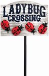 Spoontiques - Ladybug Crossing Garden Stake - Garden Décor - Decorative Stake for Lawn and Yard - Multicolored