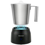 Secura Detachable Milk Frother, 17oz Electric Milk Steamer Stainless Steel, Automatic Hot/Cold Foam and Hot Chocolate Maker with Dishwasher Safe, 8.45 oz, 120V