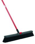 Libman Commercial 801 Smooth Surface Push Broom, 64" Length, 24" Width, Black/Red (Pack of 4)