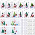 Shappy 12 Sets Christmas Glitter Snow Globe Craft Kits for Kids DIY Make Your Own Snow Globes Plastic DIY Snow Globe Kit with Christmas Trees for Kids Christmas Home Decoration Holiday Gifts