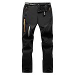 LY4U Men’s Hiking Trousers Lightweight Quick Dry Walking Pants Men Outdoor Breathable Water Repellent Trousers with Zip Pockets Black L