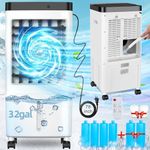 Air Conditioner 2024 Upgraded, Portable Air Conditioners,3 IN 1 Swamp Cooler,Ac Unit with Extra LargeGal Water Tank,Timer,3 Speeds,70° Oscillation,Air Cooler for Room Kitchen Bedroom