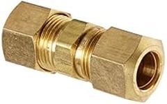 Anderson Metals 50062 Brass Compression Tube Fitting, Union, 3/8" x 3/8" Tube OD