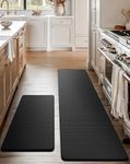 Homergy Anti Fatigue Kitchen Mats for Floor 2 PCS, Memory Foam Cushioned Rugs, Comfort Standing Desk Mats for Office, Home, Laundry Room, Waterproof & Ergonomic, 44x76 cm and 44x150 cm