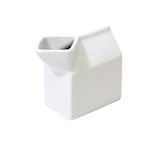 HIC Harold Import Co. 58000 Milk Carton Creamer, Fine White Porcelain, 6 oz.