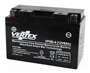 Vertex VP9B-4 Sealed AGM Motorcycle/Powersport Battery, 12V, 8Ah, CCA (-18) 115, Replaces: CT9B-4, CT9B-BS, YT9B-4 Perfect battery for Motorcycle, ATV's, Personal Watercraft and Snowmobiles