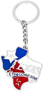 Lamatar1 Texas Souvenir Keychain Metalic, Texas State Map Keychain