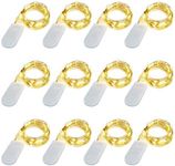 [12-PACK] LED String Lights LED Moon Lights 20 Led Micro Lights On Silver Copper Wire ( Batteries Include) For DIY Wedding Centerpiece Table Decoration Party (Warm White) (Warm White)