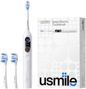 usmile Y20PRO Electric Toothbrush, AI-Powered Smart Toothbrush with AM/PM Auto Mode, 4 Brushing Modes, 90-Day Battery, App Control, Real-Time 3D Map, 2 Brush Heads Included