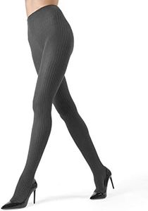 MeMoi - Sweater Rib Tights, Med Gray Heather, Small / Medium