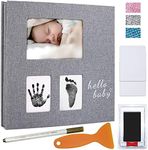 Vienrose Baby Photo Album Self Adhesive Memory Book 4x6 Magnetic Scrapbook Kit with Clean-Touch Ink Pad Handprint Footprint and A Metallic Pen for Boy/Girl 3 Windows 40 Pages