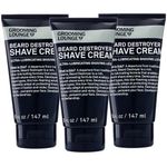 Grooming Lounge Beard Destroyer Shave Cream - Moisturizing, Bump and Razor Burn Free Shaving Solution for Men - Low Foam Lather Formula for Smooth, Easy Glide Shave - Soft on Sensitive Skin - 3 pack