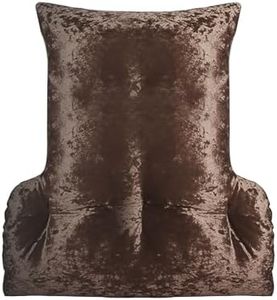 Lancashire Textiles Back Support Lumbar Cushion in Crushed Velvet – Hollowfibre Filled T-Shaped Lightweight Pillow – Comfort Support for Armchair (Size -58 X 69 X 12 cm; Colour- Champagne)