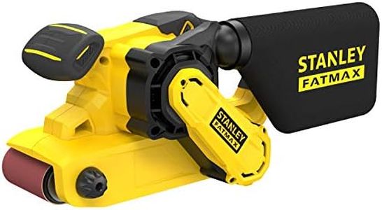 STANLEY Ponceuse à Bande FMEW204K-QS - 1010 W - Vitesse 390 m/min - Plateau 533 x 76 mm - Filaire et Compacte - Poncer de Grandes Surfaces de Bois - Livrée en Mallette avec 1 Abrasif - Gamme FATMAX