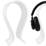 Geekria Acrylic Omega Headphones Stand for Over-Ear Headphones, Gaming Headset Stand, Desk Display Hanger Compatible with Sony WH-1000xm4, AKG, Sennheiser, Jabra, Studio, B&o (Frosted)