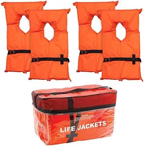 Airhead Adult Type II Keyhole Life Jacket, 4-Pack, Coast Guard Approved, Orange