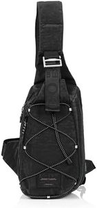 ZIMEGO Tactical Fanny Pack and Crossbody Bag - Utility Sling Bag for Travel and Outdoor, Black