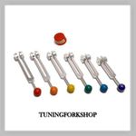 Tuningforkshop 6 Solfeggio Weighted Tuning Fork with Rubber Balls for Healing with Activator