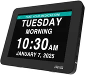 American Lifetime 【New 2025 Dementia Clock Large Digital Clock for Seniors, Alzeimer Clock Large Display with Custom Alarms, Clock with Day & Date for Elderly, Digital Calendar Premium Black Pro