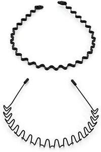 UTSLIVE 2PCS Metal Hair Bands Unisex Wavy HairHoop