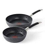 T-Fal Stone Force Platinum Non Stick Fry Pan Set 2 Piece, Black