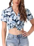 Allegra K Women's Hawaiian Floral L