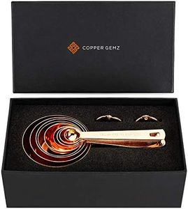 Copper Measuring Cups and Spoons - Gift Set of 9: Classy Gift Packaging, Unique. Copper Gifts. Rose Gold Gifts. for Women or Men. 7th Anniversary, Wedding, Birthday. by Copper GEMZ