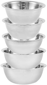 5 Pcs Mixing Bowls Set Stainless Steel Mixing Bowl Salad and Fruit Bowls Stainless Steel Bowl Kids Mixing Large for Space Saving Storage for Mixing Cooking Baking Prepping and Food Storage