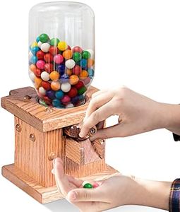 Wooden Candy Dispenser, Handmade Amish Antique Gumball Machine For Skittles, Reeses Pieces, Valentines, or M&Ms