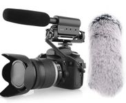 SGC-598 3.5mm Interview Shotgun Microphone with Windscreen Muff, Cardioid Directional Condenser Video Mic for DSLR Camera Nikon Canon Camcorder, Sony Mirrorless Cameras