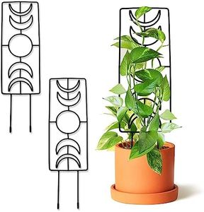 Tuitessine Moon Phase Plant Trellis for Climbing Plant Outdoor Indoor 17.2inch Small Garden Metal Wire Trellis for VineIvy Flower Potted Plant Support 2 Pack