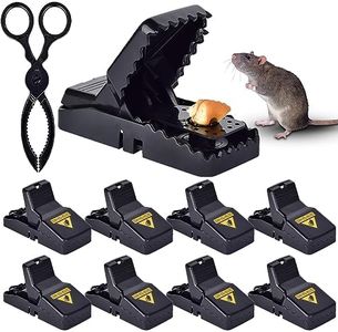Mouse Trap, 8 Pack Mouse Traps Indoor and Outdoor, Reusable Mice Traps for Small Mice and Mouse, Sensitive, Safe and Effective, Black