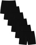 Adorel Girls Cotton Shorts Cycling Dance Summer Short Leggings Pack of 6 Black 10-12 Years (Manufacturer Size M)