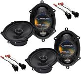 Harmony Audio Bundle Compatible with 2001-2012 Ford Escape (2) HA-R68 5x7 6x8 New Factory Speaker Replacement Upgrade Package 225W Speakers with HA-725600 Speaker Replacement Harness