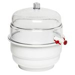 Bel-Art "Space Saver" Polycarbonate Vacuum Desiccator with White Polypropylene Bottom; 0.31 cu. ft. (F42025-0000)