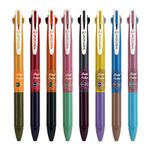 WRITECH Retractable Gel Ink Pens: Multi Colored 2 in 1 Colorful Click Pen Assorted Color 8ct Extra Fine Point Tip 0.5mm Journaling Smooth Writing Note Taking Coloring No Bleed & Smear & Smudge