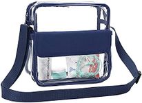 Clear Cross body Messenger Shoulder Bag with Zipper Closure Adjustable Strap Stadium Approved Clear Bag For Girls