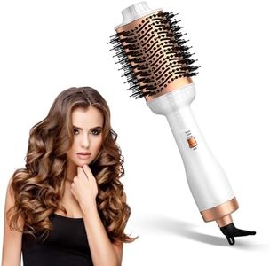 HyAdierTech Spazzola Termica per Capelli, One-Step Spazzola Asciugacapelli e Volumizzante, Spazzola Riscaldata Professionale 3 in 1 con 3 Temp e 2 Velocità, per Asciuga, Liscia e Volumizza