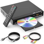 DVD Players for TV with HDMI,Plays All Regions and Formats,CD Player for Home,Support 1080P Video/CD/DVD/VCD/JPEG/USB, Remote, HDMI and RCA Cables Included