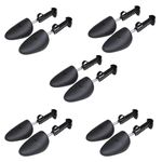 EchoDone 5 Pairs Practical Adjustable Length Men Shoe Tree Shoe Stretcher Boot Holder Shaper Support (Black Color), Black, Large